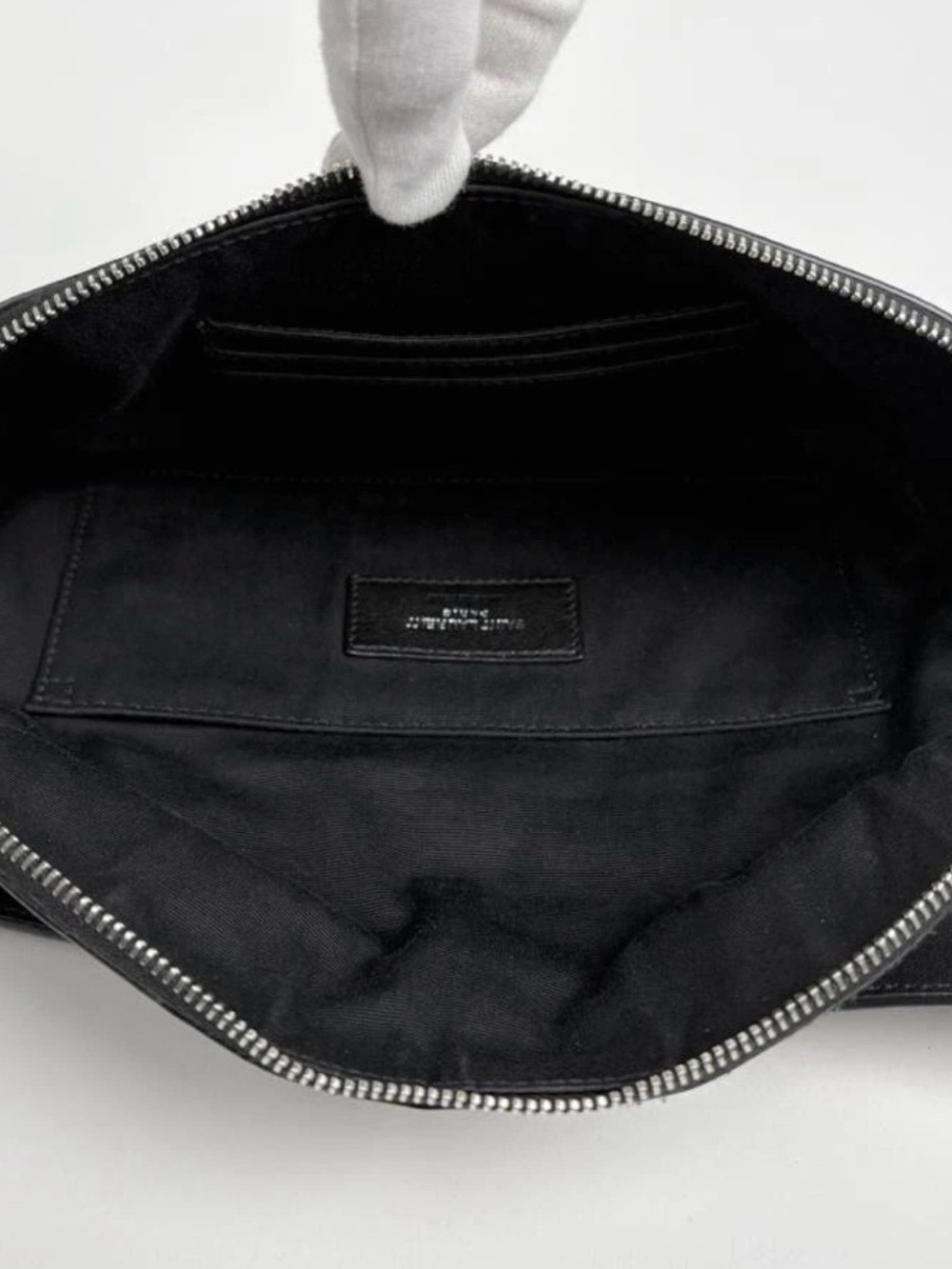 Saint Laurent Black Leather YSL Logo Belt Bag with Silver Hardware - Picture 6 of 10